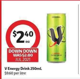 Coles V Energy Drink 250mL offer