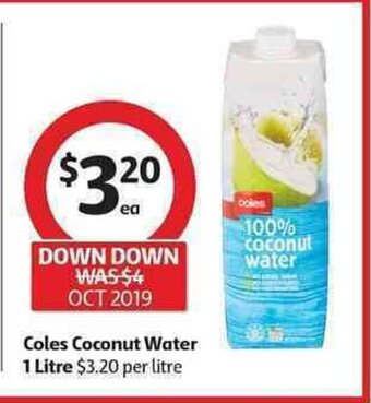Coles Coles Coconut Water 1 Litre offer