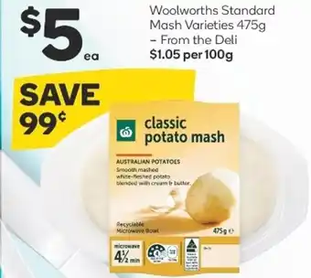 Woolworths Woolworths Standard Mash 475ml offer