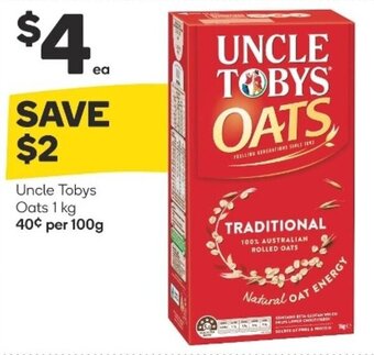 Woolworths Uncle Tobys Oats 1kg offer