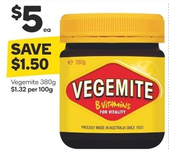 Woolworths Vegemite 380g offer