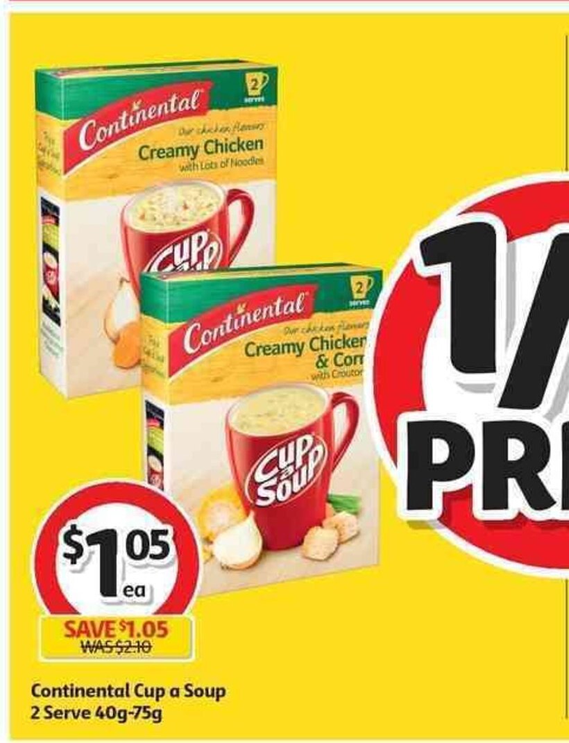 Continental Cup A Soup 2 Serve 40g75g offer at Coles