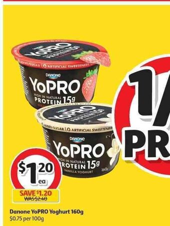 Coles Danone YoPRO Yoghurt 160g offer
