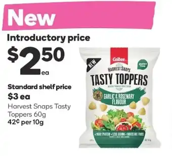 Woolworths Harvest Snaps Tasty Toppers 60g offer