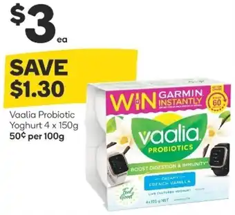 Woolworths Vaalia Probiotic Yoghurt 4x150g offer