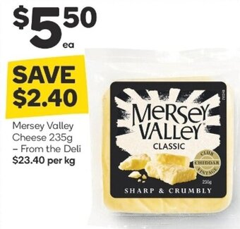 Woolworths Mersey Valley Cheese 235g offer