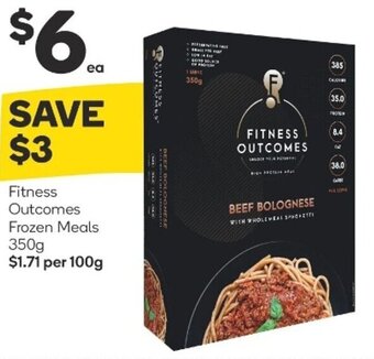 Woolworths Fitness Outcomes Frozen Meals 350g offer