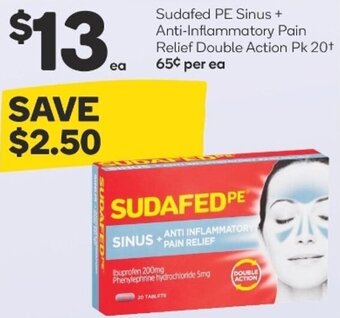 Sudafed PE Sinus+ Anti-Inflammatory Pain Relief Double Action Pk 20+