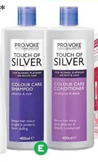 Woolworths Provoke Touch of Silver Shampoo or Conditioner 400ml offer