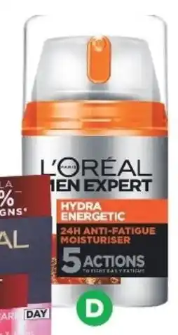 Woolworths L'Oréal Men energetic 24H Moisturiser 50ml offer