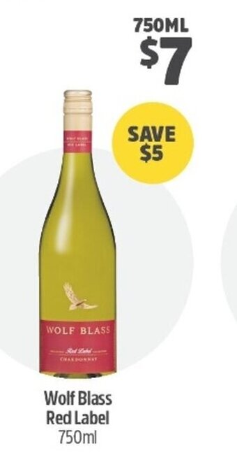 Woolworths Wolf Blass Red Label 750ml offer