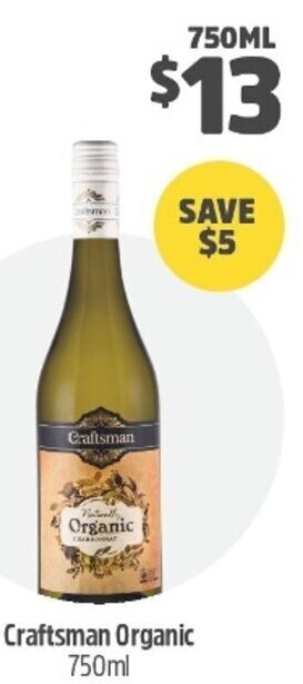 Woolworths Craftsman Organic 750ml offer