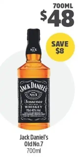 Woolworths Jack Daniel's Old No.7 700ml offer