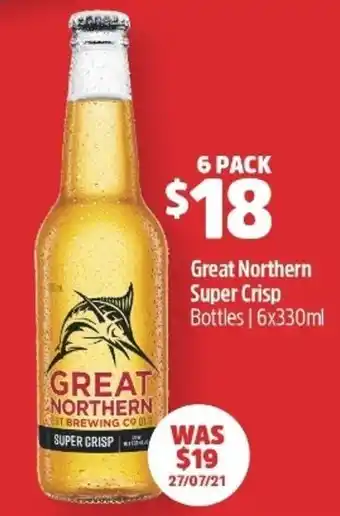 Woolworths Great Northern Super Crisp 6x330ml offer