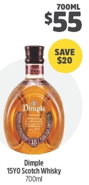 Woolworths Dimple 15YO Scotch Whisky 700ml offer