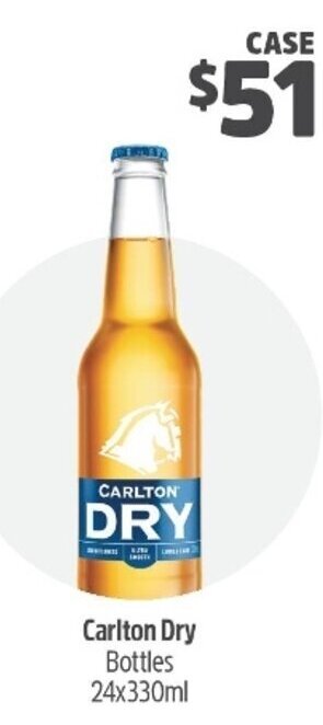 Woolworths Carlton Dry Bottles 24x330ml offer
