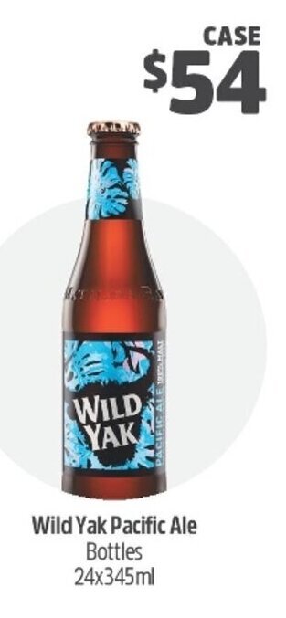 Woolworths Wild Yak Pacific Ale Bottles 24x345ml offer