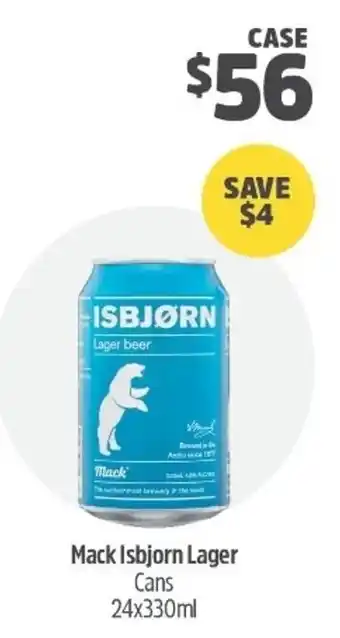 Mack Isbjorn Lager Cans 24x330ml
