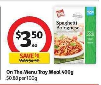 Coles On The Menu Tray Meal 400g offer