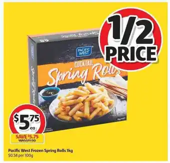 Coles Pacific West Frozen Spring Rolls 1kg offer