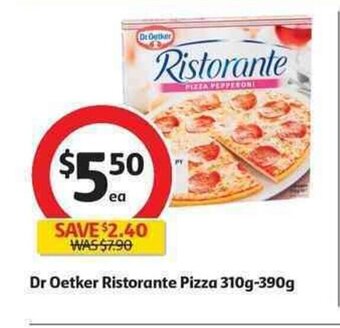 Coles Dr. Oetker Ristorante Pizza 310g-390g offer