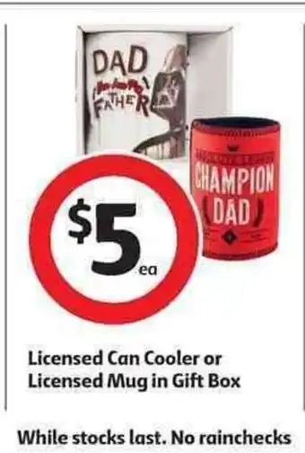 Coles Licensed Can Cooler or Licensed Mug in Gift Box offer