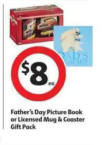 Coles Father's Day Picture Book or Licensed Mug & Coaster Gift Pack offer