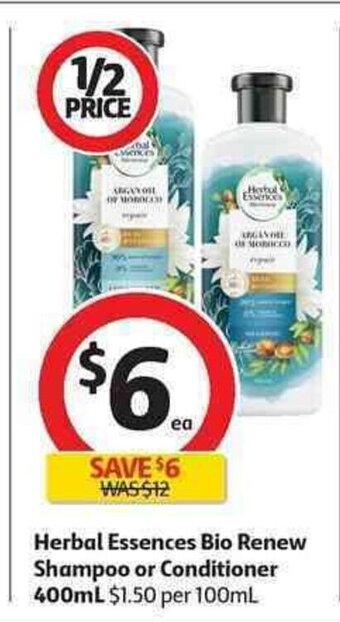 Coles Herbal Essences Bio Renew Shampoo or Conditioner 400mL offer
