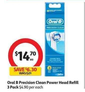 Coles Oral B Precision Clean Power Head Refill 3 Pack offer