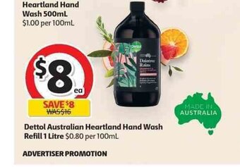 Coles Dettol Australian Heartland Hand Wash Refill 1 Litre offer