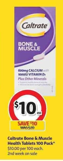 Coles Caltrate Bone & Muscle Health Tablets 100 Pack offer