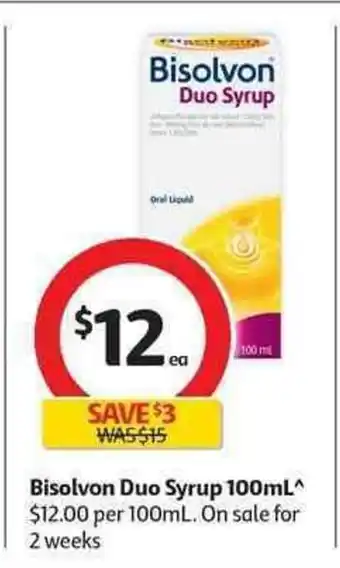 Coles Bisolvon Duo Syrup 100mL offer