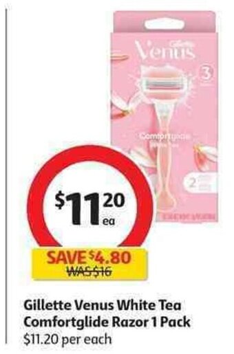 Coles Gillette Venus White Tea Comfortglide Razor 1 pack offer