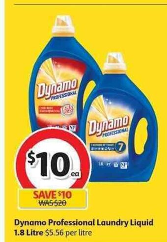 Coles Dynamo Professional Laundry Liquid 1.8 Litre offer
