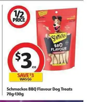 Coles Schmackos BBQ Flavour Dog Treats 70g-130g offer