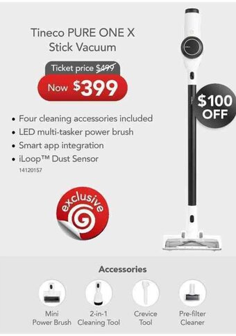 Godfreys Tineco Pure One X Stick Vacuum offer