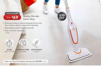Godfreys Steamy Wonder Steam Mop offer