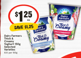 IGA Dairy Farmers Thick Creamy Yoghurt 150g offer