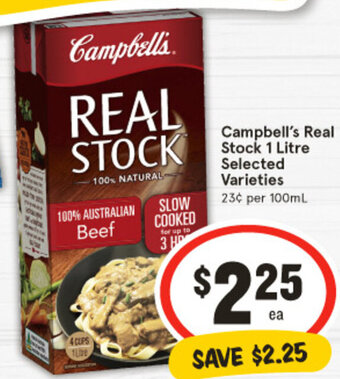 IGA Campbell's Real Stock 1 Litre Selected Varieties offer
