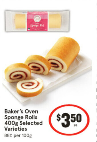 IGA Baker's Oven Sponge Rolls offer