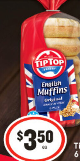 IGA Tip Top Muffins 6 Pack Selected Varieties offer