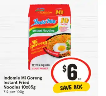 IGA Indomie Mi Goreng Instant Fried Noodles 10x85g offer