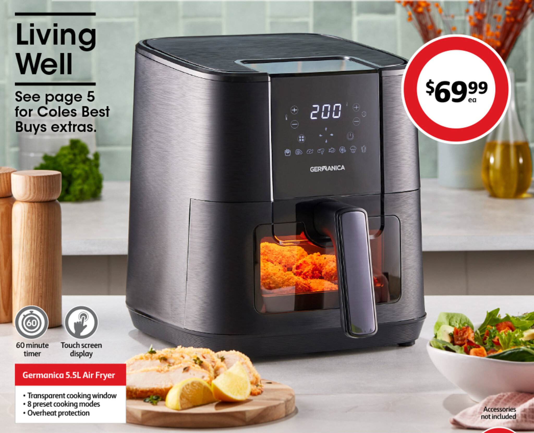 Germanica 5.5L Air Fryer offer at Coles