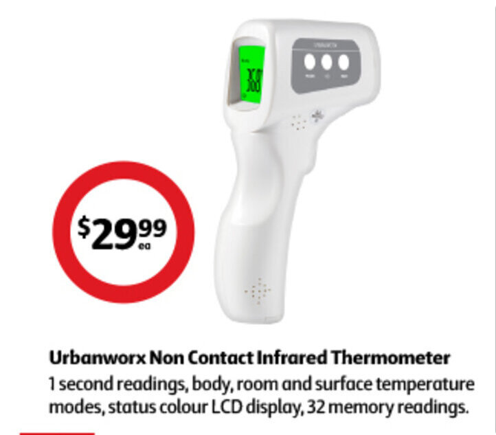 Urbanworx Non Contact Infrared Thermometer offer at Coles