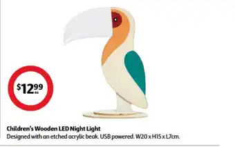 Coles Children's Wooden LED Night Light offer