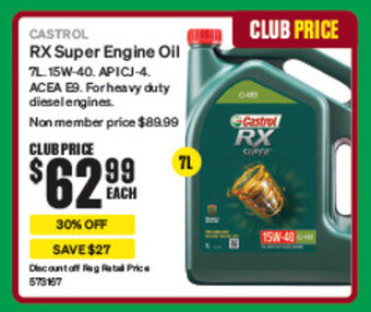SuperCheap Auto CASTROL RX Super Engine Oil offer
