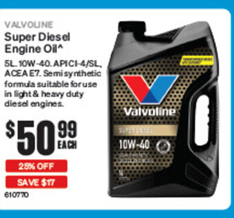 SuperCheap Auto VALVOLINE Super Diesel Engine Oil offer
