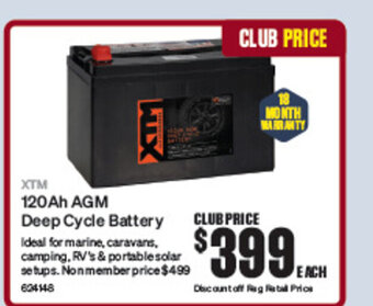SuperCheap Auto 120Ah AGM Deep Cycle Battery offer