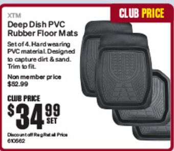 SuperCheap Auto XTM Deep Dish PVC Rubber Floor Mats offer
