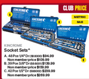 SuperCheap Auto KINCROME Socket Sets offer